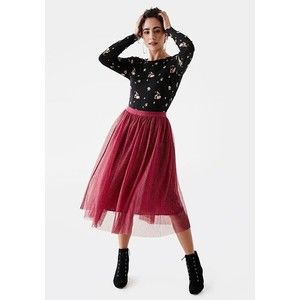 Matilda Jane Clothing Women's Size XXL Maroon Gold Sparkle Tulle Skirt